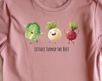 Lettuce Turnip the Beet! Gardening Vegetable Green Thumb Design | Punny Humor | UNISEX Relaxed Jersey T-Shirt for Women