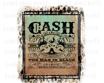 Man In Black, Johnny Cash, Distressed Leopard PNG Digital Download