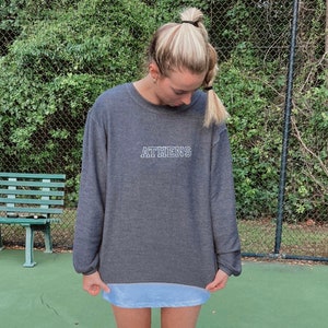 Personalized Corded Embroidered Sweatshirt I Embroidered City Corded Sweatshirt I Custom Sweatshirt I Bachelorette Pullover