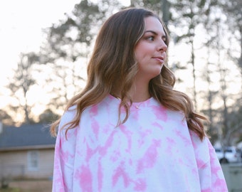 light pink tie dye sweatshirt