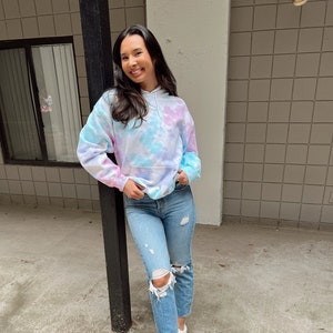 Tie Dye Sweatshirt l Pastels l Custom Tie Dye Crewneck l Tie Dye Hoodie image 3