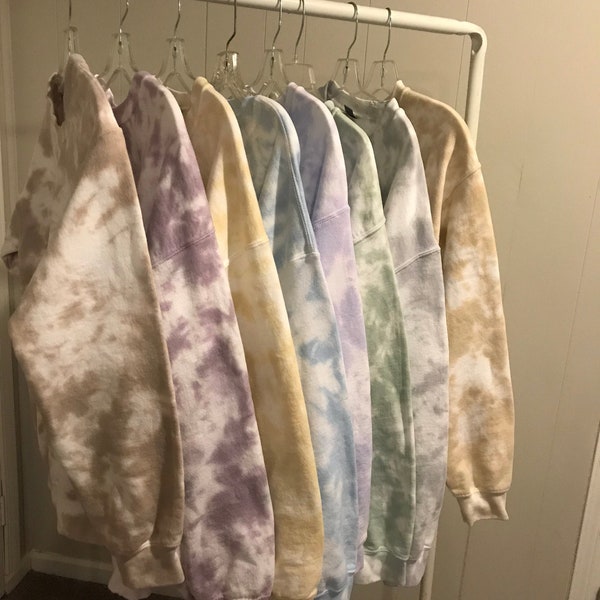 Custom Neutral Tie Dye Sweatshirt l Choose Your Color l Pick Your Tie Dye Crewneck l Bridesmaid Gift l Getting Ready Zip-up