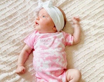 Embroidered Onesie®, Tie Dye Onesie, Baby Shower Gift, Personalized Onesie, Newborn gift, Custom name onesie