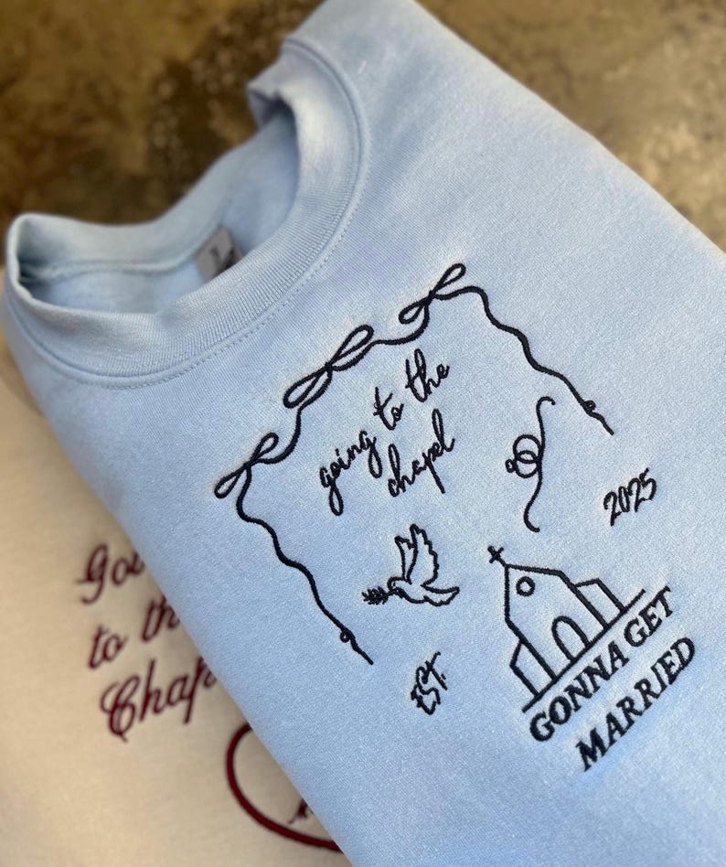 Going to the Chapel Embroidered Bridal Sweatshirt image 2
