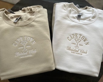 Custom Bachelorette Embroidered l Bride Sweatshirts I Wedding Sweatshirts l Bachelorette Wedding Favors l Wedding l Bride l Bridal