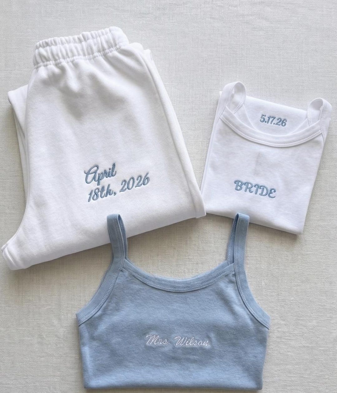 Matching Set Mrs. Tank and Sweatpants Set – Bridal Morning Outfit, Wedding Pajamas