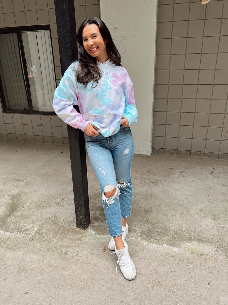 Tie Dye Sweatshirt l Pastels l Custom Tie Dye Crewneck l Tie Dye Hoodie image 3