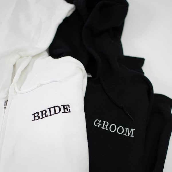 Matching Bride and Groom Hoodies, Going Away, Honeymoon set, Mr and Mrs, Couples Sweatshirts, Bridal Shower Gifts, Wedding outfit