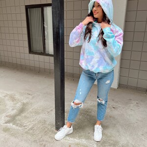 Tie Dye Sweatshirt l Pastels l Custom Tie Dye Crewneck l Tie Dye Hoodie image 4