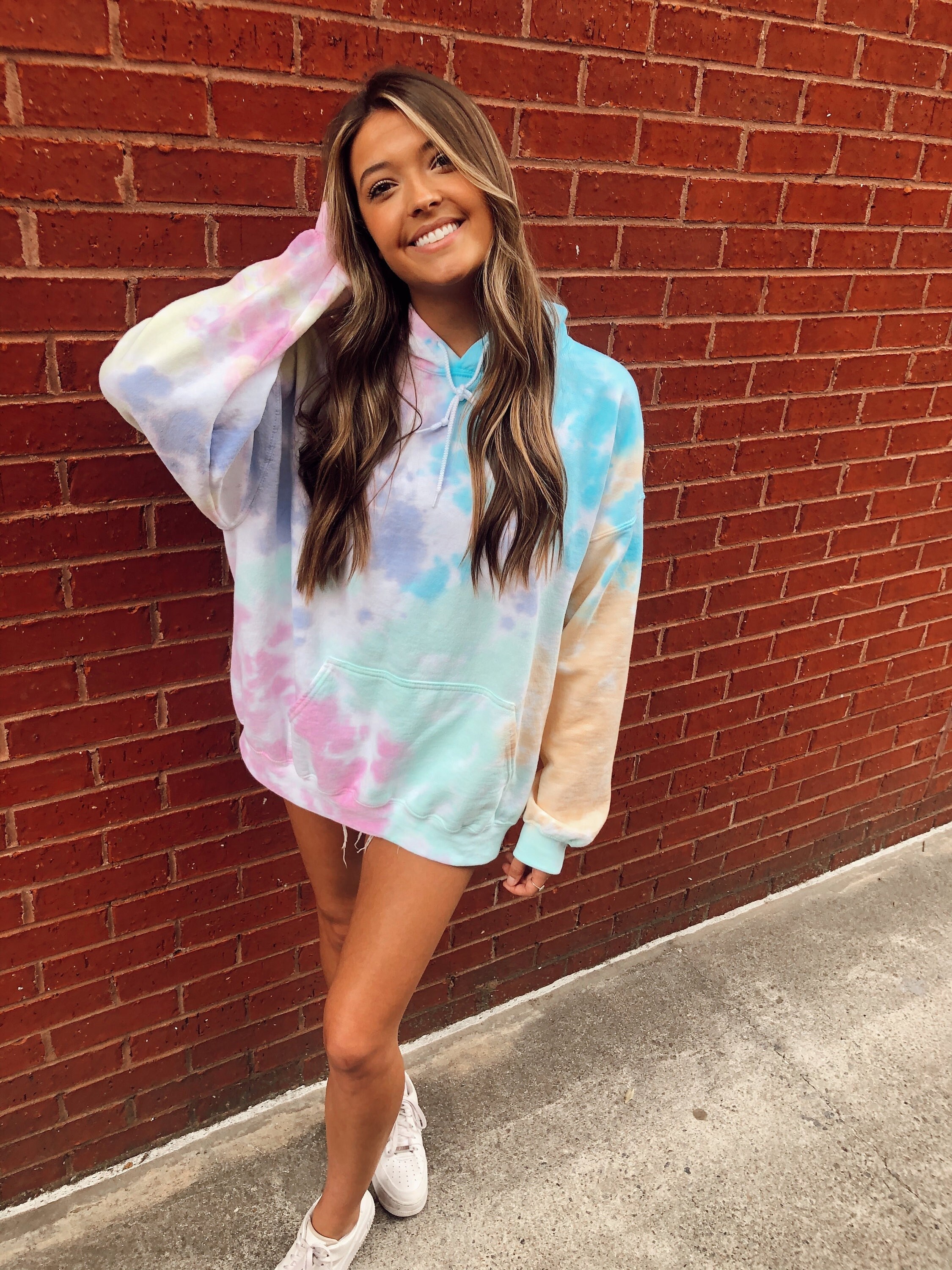 Oversized tie cheap dye hoodie