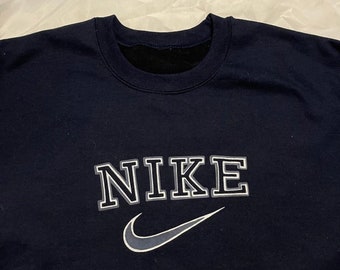 nike sweatshirt navy blue vintage