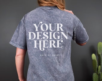 Colortone 1300 Grey mockup C1300 Tshirt Model Mock up Oversized tee mock Color tone unisex mineral wash tee mock-up dark Western Gothic mock