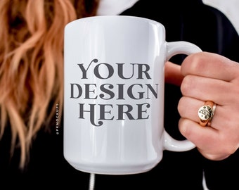 White Mug mock up 15oz Real Person coffee cup mock blank mug mock up SVG mug mock ups 15 oz mockups white blank mockup photos mug template