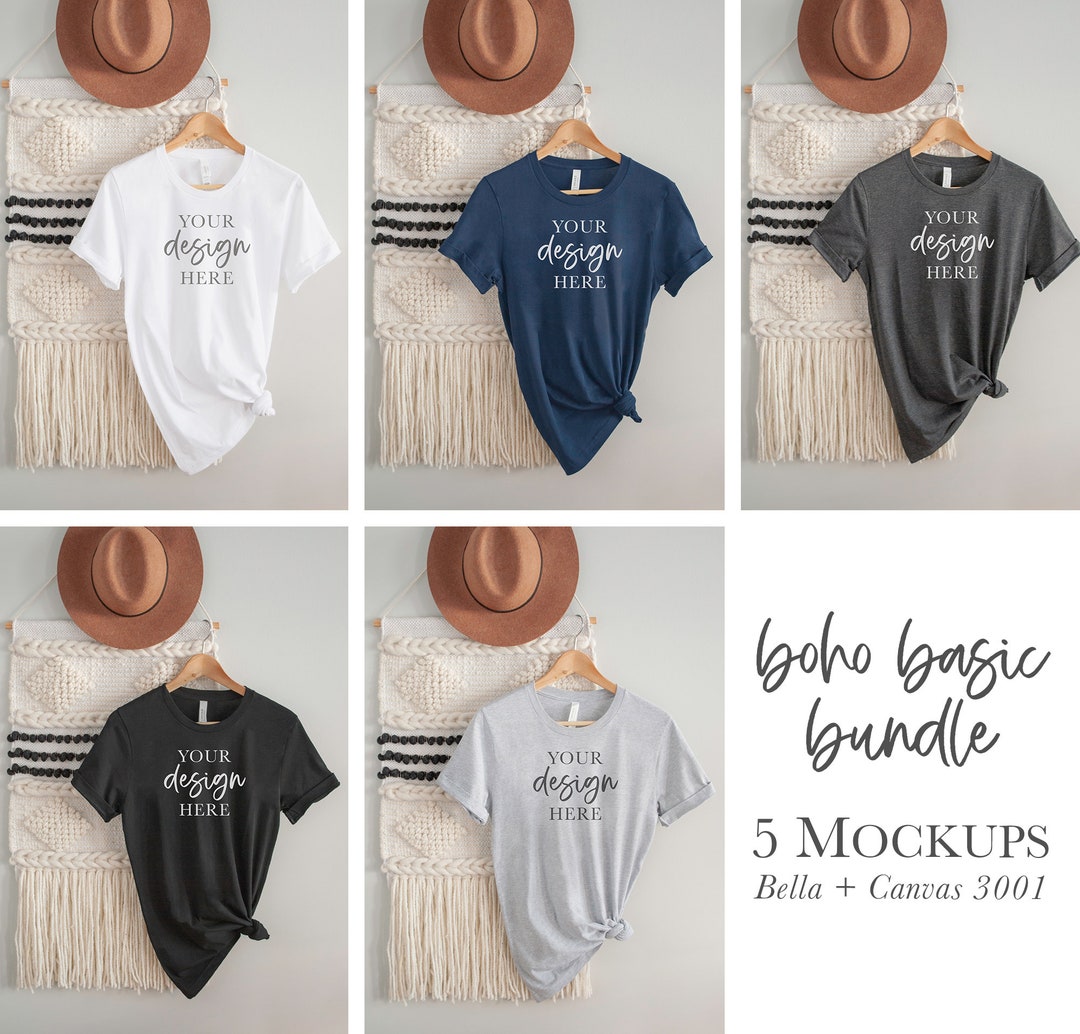 Bella Canvas Mockups, Mockup Bundle, Printful Mock-ups, BC 3001 Mocks ...