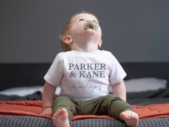 Bella Canvas, 3001B Mockup, White blank tee, Toddler modelled mock, child shirt photo, Baby Tee Mock-up, Print on demand, Printful kid mock