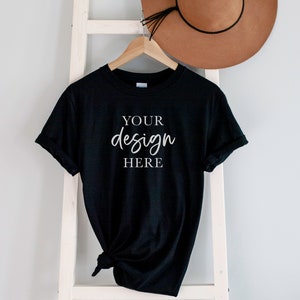 Gildan Mockup Bundle, Softstyle 64000 mock up, lifestyle flat lay, POD Mocks, print on demand, SS G64000, Printful mockup, Printify mockup image 2