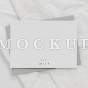 7 X 5 Wedding Card Mockup, minimalist Invite Mock Up, modern invitation card, greeting card mockup, Boho baby shower mock, A7 smart object
