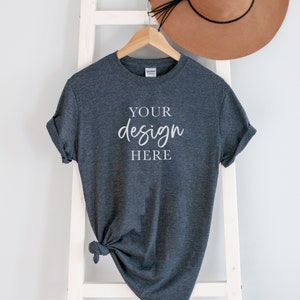 Gildan Mockup Bundle, Softstyle 64000 mock up, lifestyle flat lay, POD Mocks, print on demand, SS G64000, Printful mockup, Printify mockup image 3