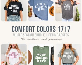 Komfortfarben 1717 Mockup Bundle Ganze Abschnitt Pass Mega Tshirt Mocks C1717 Mock ups Gesamte Sammlung von Mockups Lifetime Access Mock-Ups