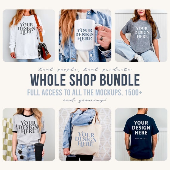 Whole Shop Mockup Bundle Entire Shop Bundle Full Access Future Shop Pass Bella Canvas Bundle Gildan Bundle Comfort Colors Bundle Real model