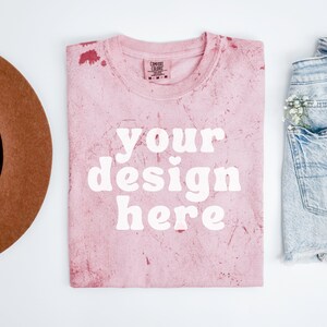Comfort Colors 1745 Clay Mockup, CC1745 tshirt Mock up, Boho flat lay t-shirt mockups, Tye Dye tee Flatlay, Printify Print on demand mocks