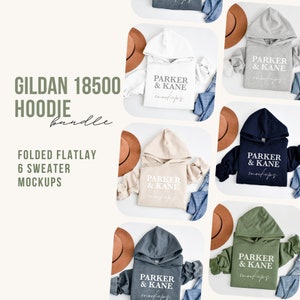 Gildan 18500 mock up, G185 Mockup Bundle, Simple Mock-ups, Minimal flatlay mockups, Hoodie flat lay, sweatshirt mock-up, Print on Demand