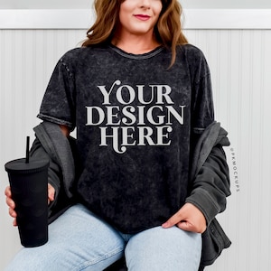 Colortone 1300 Back mock up, C1300 Tshirt Model Mockup, Oversized tee mock, Color tone unisex mineral wash tee mock-up, Minimal Shirt mock