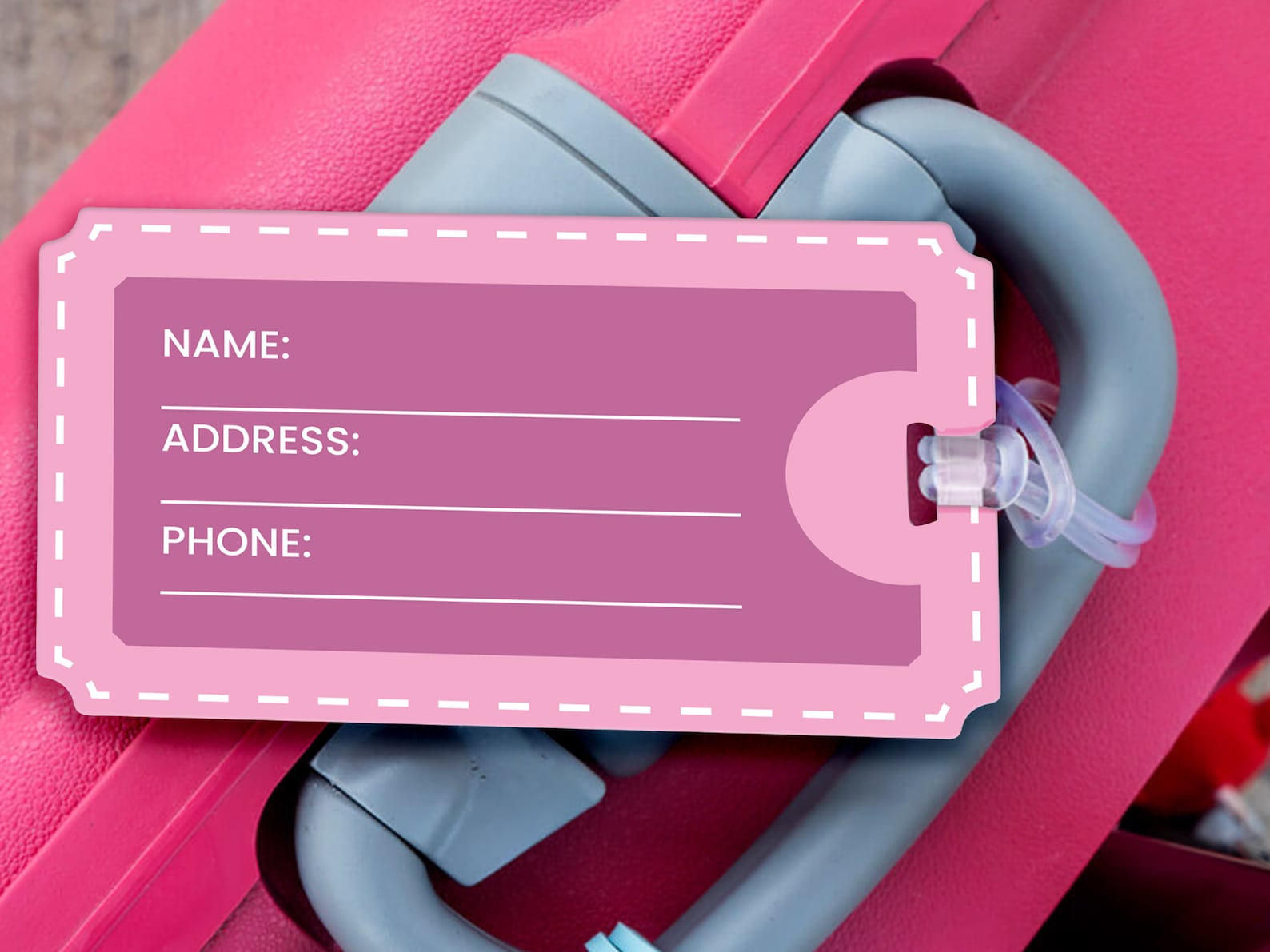 Pink Luggage Tags SVG Luggage Tag Template Svg Backpack Tags Bag Tags