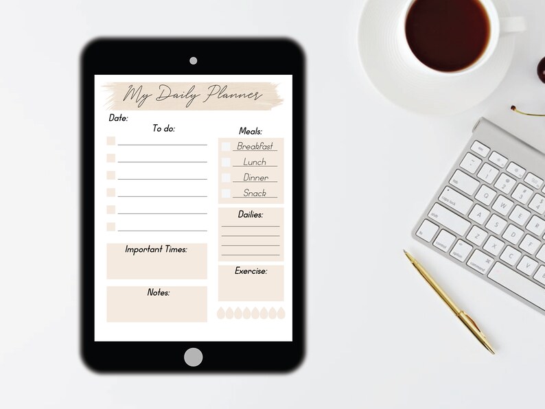 Daily Planner Printable, Daily Planner 2021, Daily Planner Digital