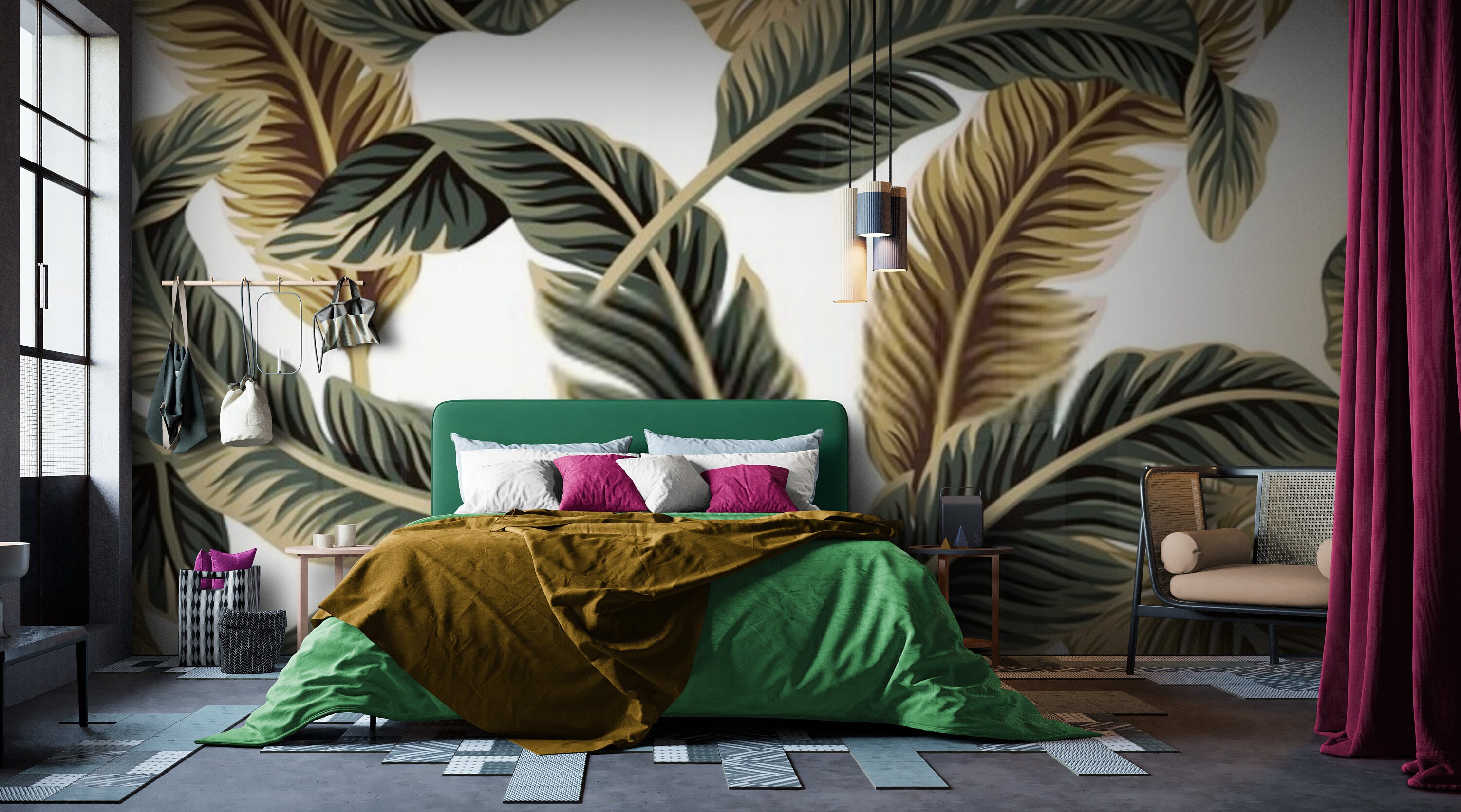 Tropical Banana Leaf Wallpaper Mural: Peel and Stick Wall Art - Etsy