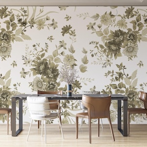 Tropicalwallpaper-Green peony wallpaper-Floralwallpaper-Leave wallpaper-Livingroom wallpaper-Traditionalwallpaper-Abstract wallmural
