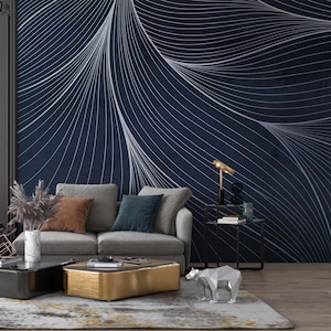 Geometric Pattern Wallpaper Living Room Striped Wall Art Bedroom Marble Pattern Wallpaper geometric shape Pattern Wallpaper decor custom