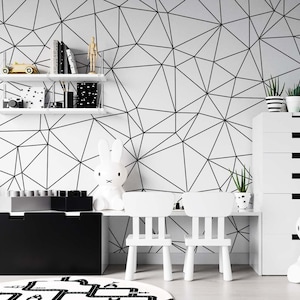 Geometric Pattern Wallpaper Living Room Striped Wall Art Bedroom Marble Pattern Wallpaper geometric shape Pattern Wallpaper decor custom