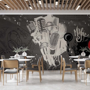 Carta da parati per caffè Carta da parati per sala da pranzo Decorazione da parete per cucina Arte da parete per caffè, dimensioni personalizzate