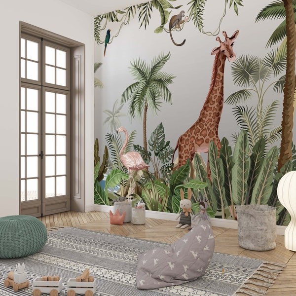 Safari Nursery Wallpaper Etsy