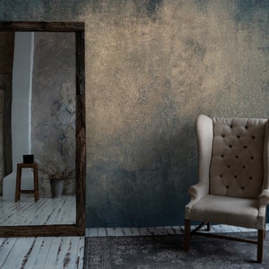 Carta da parati vintage grunge chic - Modello rustico industriale moderno - Arte da parete con effetto pennello - Decorazione da parete con motivo a stucco - Personalizza
