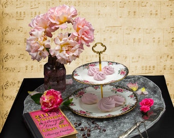 Royal Albert Concerto Vintage Cake Stand Pink Roses RARE