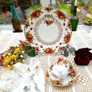 Royal Albert Old Country Roses Vintage 1980 Calendar Plate First Edition