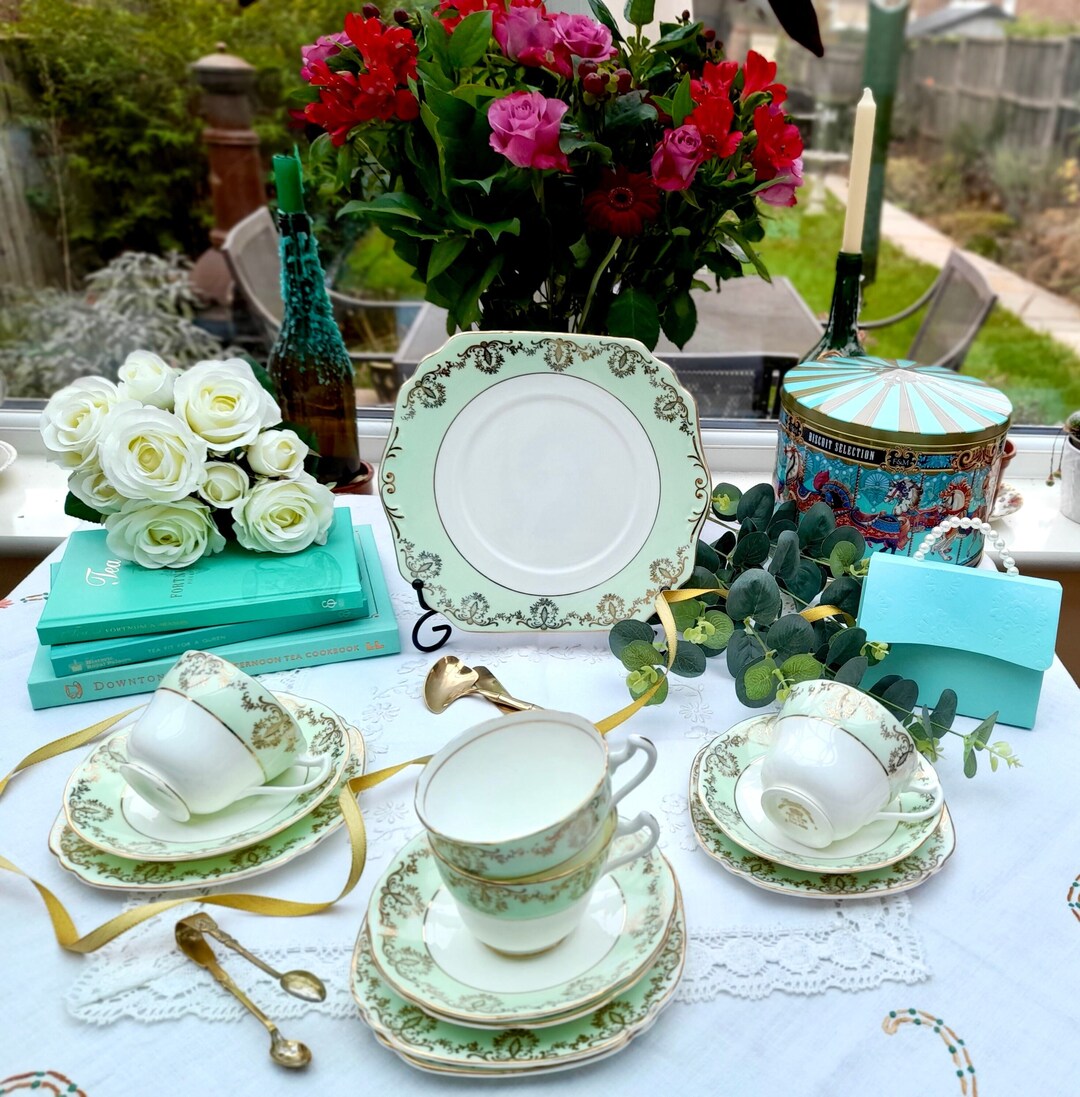 Vintage Afternoon Tea Set for Four Royal Crown Gold Mint Etsy