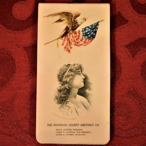 Rare Antique Advertising 1900-1902 Celluloid Notebook/Calendar for Arapahoe County Abstract Co