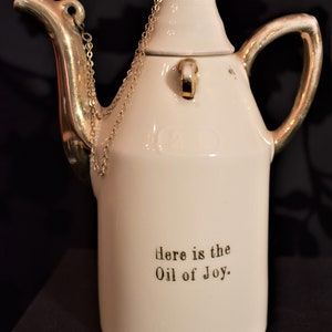 Vintage Porcelain Nip Liquor Flask Figural Bottle-Oil of Joy Bottle