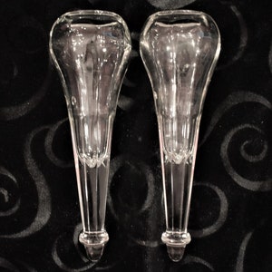Antique Model A or T Hearse Car Glass Bud Flower Clear Glass Vases