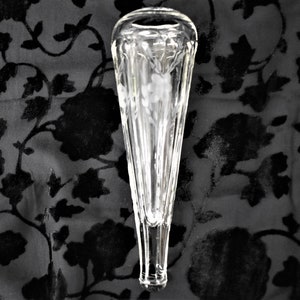 Antique Model A or T Hearse Car Glass Bud Flower Etched Clear Glass Vase