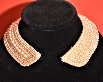 Simply Elegant Pearl Choker Collar Necklace