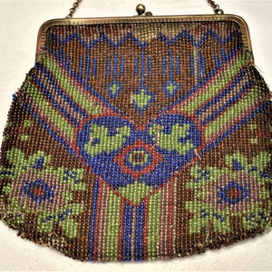 Antique Victorian Beaded Bag Made in Germany