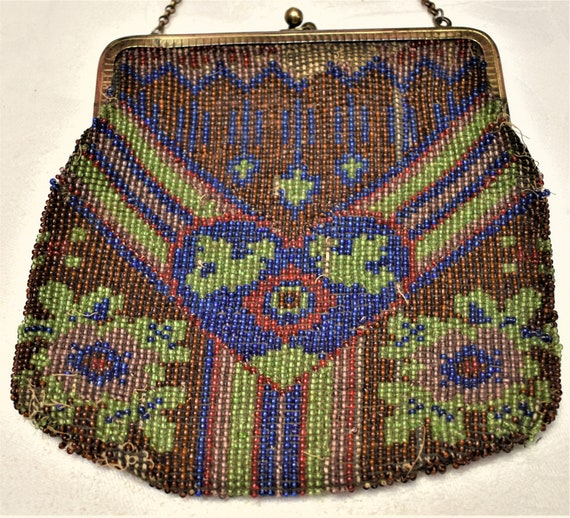 Antique Victorian Beaded Bag Made in Germany - image 1