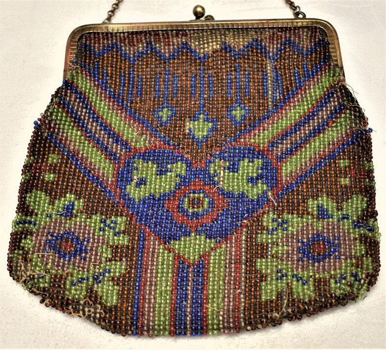 Antique Victorian Beaded Bag Made in Germany image 1