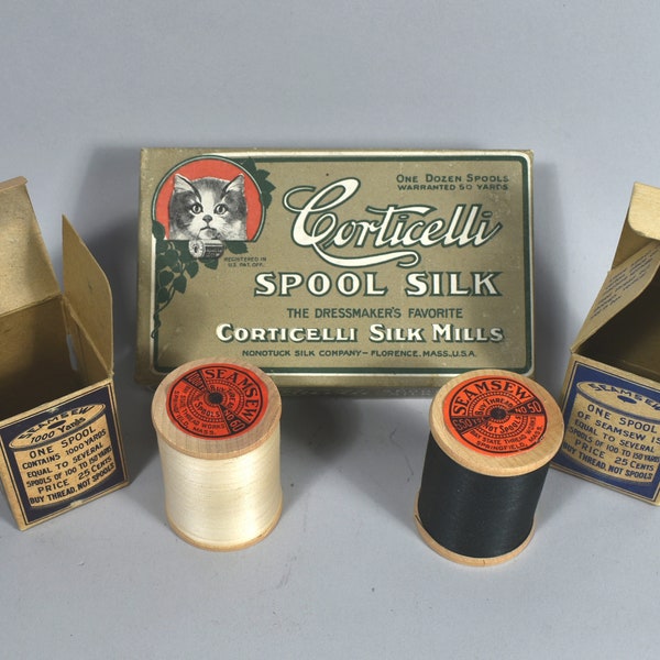 Antique Advertising Miscellaneous Sewing Boxes for Corticelli Spool Silk and Seamsew Thread