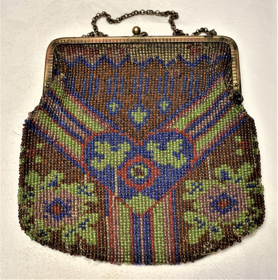 Antique Victorian Beaded Bag Made in Germany - image 3
