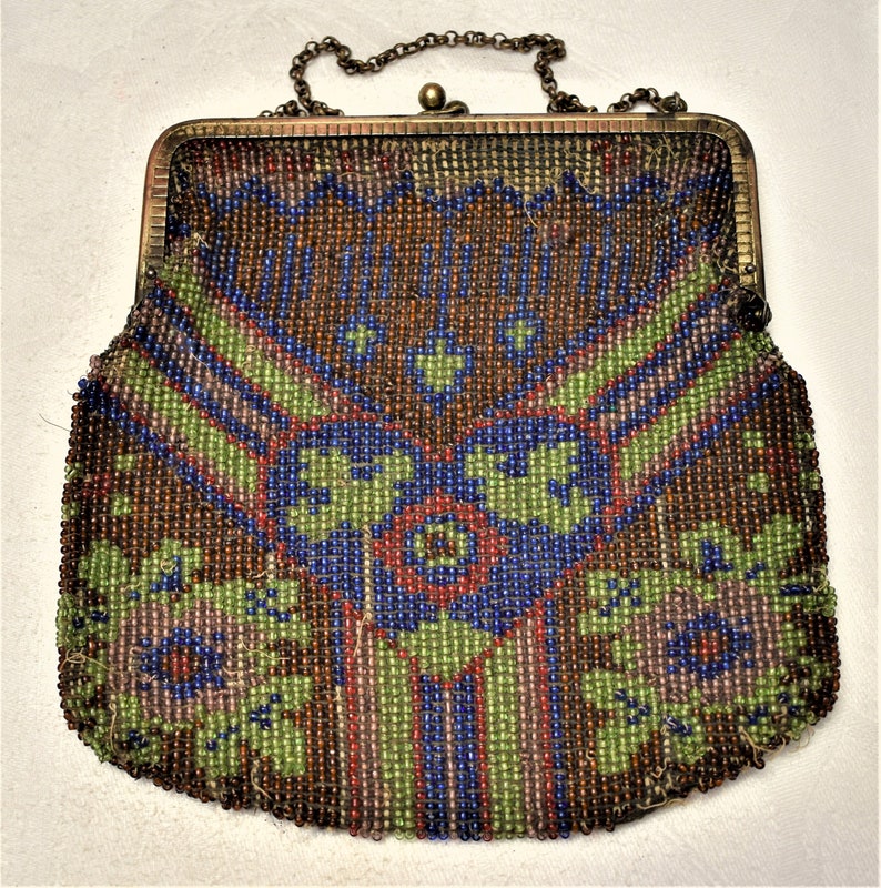 Antique Victorian Beaded Bag Made in Germany image 3